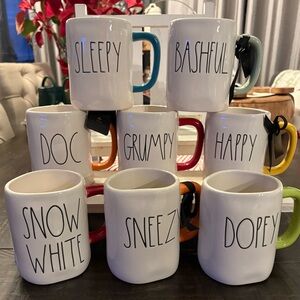 Rae Dunn Seven Dwarfs Mug Collection - Multicolor Handles